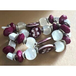 Mississippi State University Stretch Double Strand Bracelet -- NWOTS